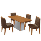 Mesa De Jantar Diane 120cm Tampo Mdf Laminado 4 Cadeiras Eloi