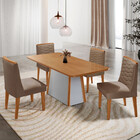 Mesa De Jantar Diane 120cm Tampo Mdf Laminado 4 Cadeiras Eloi