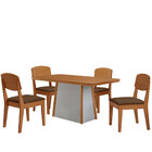 Mesa De Jantar Diane 120cm Tampo Mdf Laminado Com 4 Cadeiras
