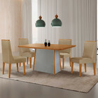 Mesa De Jantar Diane 120cm Tampo Mdf Laminado Com 4 Cadeiras