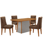 Mesa De Jantar Diane 120cm Tampo Mdf Laminado Com 4 Cadeiras