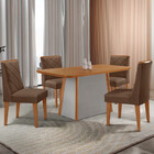 Mesa De Jantar Diane 120cm Tampo Mdf Laminado Com 4 Cadeiras