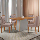 Mesa De Jantar Diane 120cm Tampo Mdf Laminado Com 4 Cadeiras