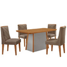 Mesa De Jantar Diane 120cm Tampo Mdf Laminado Com 4 Cadeiras