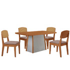 Mesa De Jantar Diane 120cm Tampo Mdf Laminado Com 4 Cadeiras