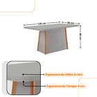 Mesa De Jantar Diane 120cm Tampo Mdf Vidro Com 4 Cadeiras Cop