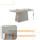 Mesa De Jantar Diane 120cm Tampo Mdf Vidro Com 4 Cadeiras Elo