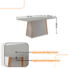 Mesa De Jantar Diane 120cm Tampo Mdf Vidro Com 4 Cadeiras Lis