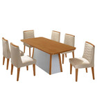 Mesa De Jantar Diane 180cm Tampo Mdf Laminado Com 6 Cadeiras