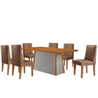 Mesa De Jantar Diane 180cm Tampo Mdf Laminado Com 6 Cadeiras