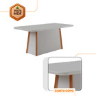Mesa De Jantar Diane 180cm Tampo Mdf Vidro Canto Copo Com 6 C