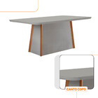 Mesa De Jantar Diane 180cm Tampo Mdf Vidro Canto Copo E 6 Cad