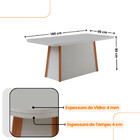 Mesa De Jantar Diane 180cm Tampo Mdf Vidro Com 6 Cadeiras Cop