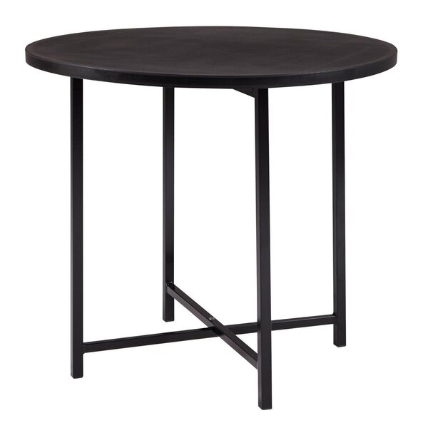 Mesa De Jantar Dobrável Redonda 86cm Com Base De Aço Pop Preto