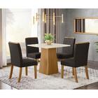Mesa De Jantar Dora 4 Cadeiras Tauá Nature Off White Marrom