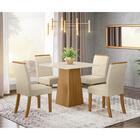 Mesa De Jantar Dora 90cm 4 Cadeiras Vega - Nature/off White/
