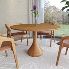 Mesa De Jantar Dubai 130 Cm - Tampo Em Lamina Natural