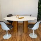 Mesa De Jantar Duo Modelar Oval 160x90cm Madeira E Laca