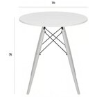 Mesa De Jantar Eames Eiffel 70cm Redonda Design Moderno Branco