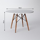 Mesa De Jantar Eames Eiffel 80cm Tampo Redondo Branco Base De