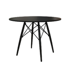 Mesa De Jantar Eames Eiffel Preta 90cm Base Madeira Maciça Pr