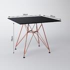 Mesa De Jantar Eames Eiffel Quadrada Preta 90cm Com 4 Cadeira