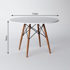 Mesa De Jantar Eames Wood Tampo Madeira Branco 110 Cm Branco