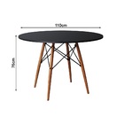 Mesa De Jantar Eames Wood Tampo Madeira Preto 110 Cm