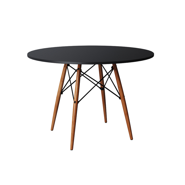 Mesa De Jantar Eames Wood Tampo Madeira Preto 110 Cm