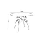 Mesa De Jantar Eiffel Redondo Tampo De Madeira 110 Preto