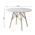 Mesa De Jantar Eiffel Redondo Tampo De Madeira 110cm Branco