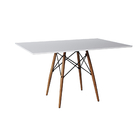 Mesa De Jantar Eiffel Retangular 120 Cm Tampo De Madeira Bran