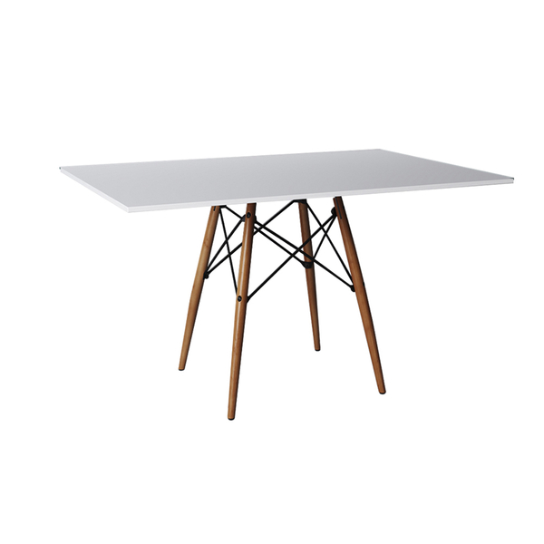 Mesa De Jantar Eiffel Retangular 120 Cm Tampo De Madeira Bran
