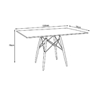 Mesa De Jantar Eiffel Retangular Tampo De Madeira 120x75cm Pr