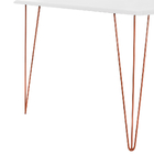 Mesa De Jantar Elen 140x80cm Tampo Branco Com Base Cobre