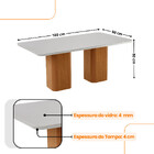 Mesa De Jantar Eloise 180cm Tampo Mdf Com Vidro Com 6 Cadeira