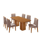Mesa De Jantar Eloise 180cm Tampo Mdf Laminado Com 6 Cadeiras