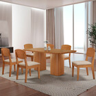 Mesa De Jantar Eloise 180cm Tampo Mdf Laminado Com 6 Cadeiras