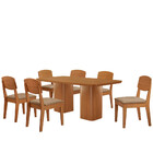 Mesa De Jantar Eloise 180cm Tampo Mdf Laminado Com 6 Cadeiras