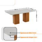 Mesa De Jantar Eloise 180cm Tampo Mdf Vidro Com 6 Cadeiras Co