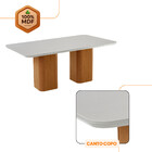 Mesa De Jantar Eloise 180cm Tampo Mdf Vidro Com 6 Cadeiras Sa