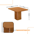 Mesa De Jantar Eloise 90cm Tampo Canto Copo Mdf Laminado Com