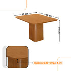 Mesa De Jantar Eloise 90cm Tampo Mdf Canto Copo Moderna Mobíl