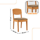 Mesa De Jantar Eloise 90cm Tampo Mdf Laminado Com 4 Cadeiras