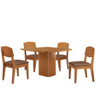 Mesa De Jantar Eloise 90cm Tampo Mdf Laminado Com 4 Cadeiras