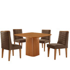 Mesa De Jantar Eloise 90cm Tampo Mdf Laminado Com 4 Cadeiras