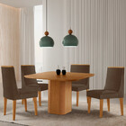 Mesa De Jantar Eloise 90cm Tampo Mdf Laminado Com 4 Cadeiras