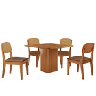 Mesa De Jantar Eloise 90cm Tampo Mdf Laminado Com 4 Cadeiras