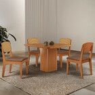 Mesa De Jantar Eloise 90cm Tampo Mdf Laminado Com 4 Cadeiras