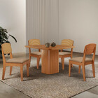 Mesa De Jantar Eloise 90cm Tampo Mdf Laminado Com 4 Cadeiras